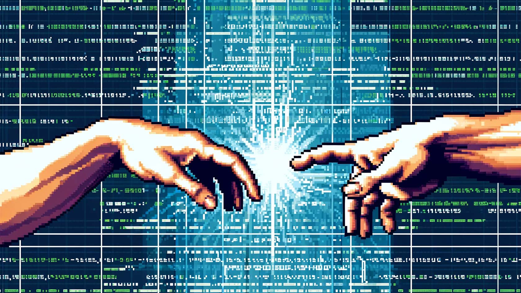 langelo hands in front of computer code (image generated with AI)